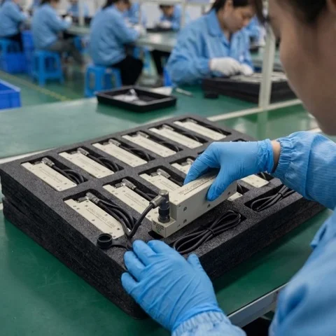 EPM modules in foam tray at production facility